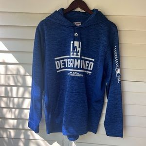 BLUE MAJESTIC DODGERS 2018 POSTSEASON PULL OVER HOODIE DODGERS M/L